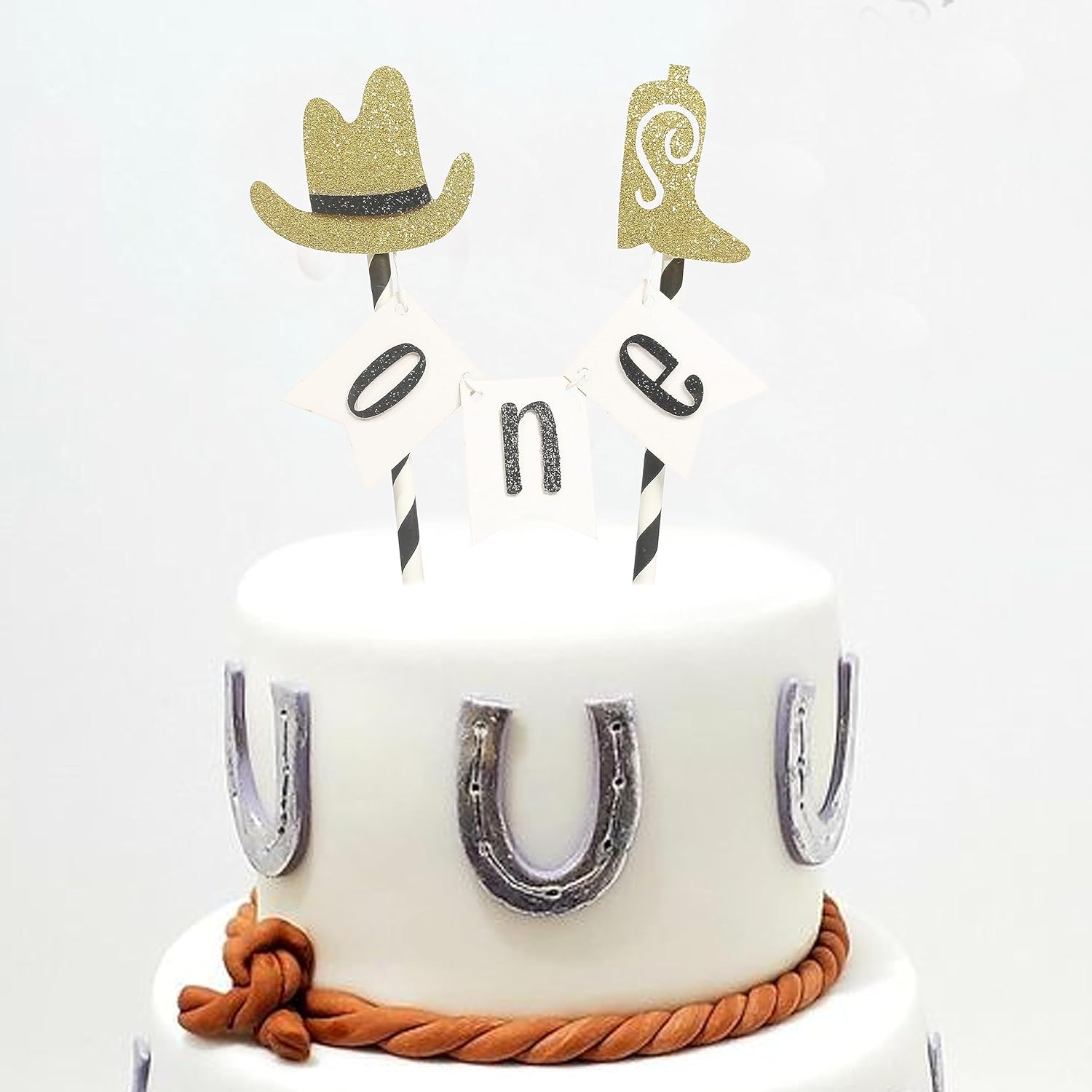 Decoración para pastel de cumpleaños con temática de vaquero occidental, suministros de fiesta de vaquero para niños, sombrero de vaquero con