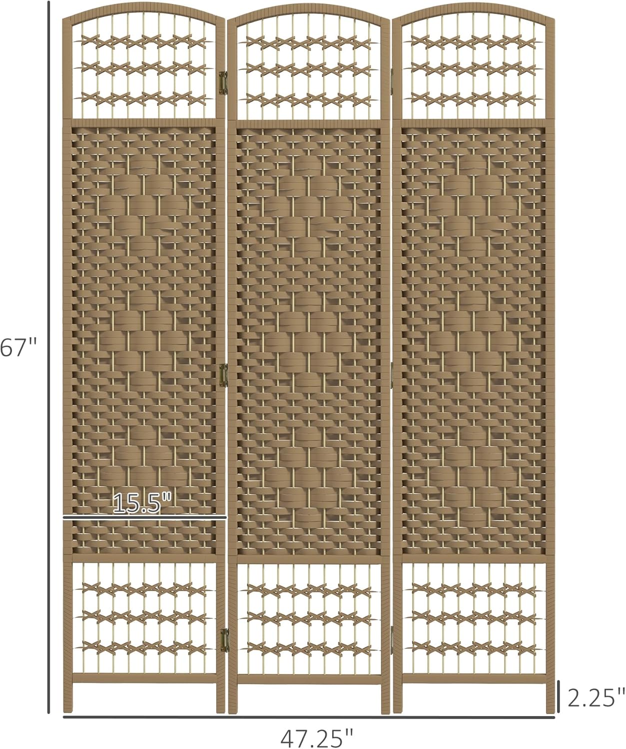 HOMCOM Divisor de habitación de 3 paneles, pantalla de privacidad plegable, separador de habitación de 5.6 pies, divisor de pared de división