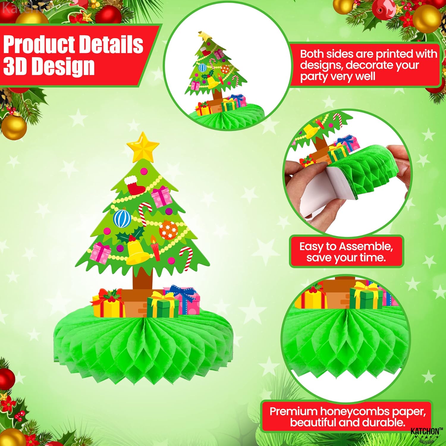 KatchOn, Centros de mesa de Navidad para mesas, paquete de 8  Centros de mesa de Navidad, mesa de camión de Navidad para decoraciones de mesa de