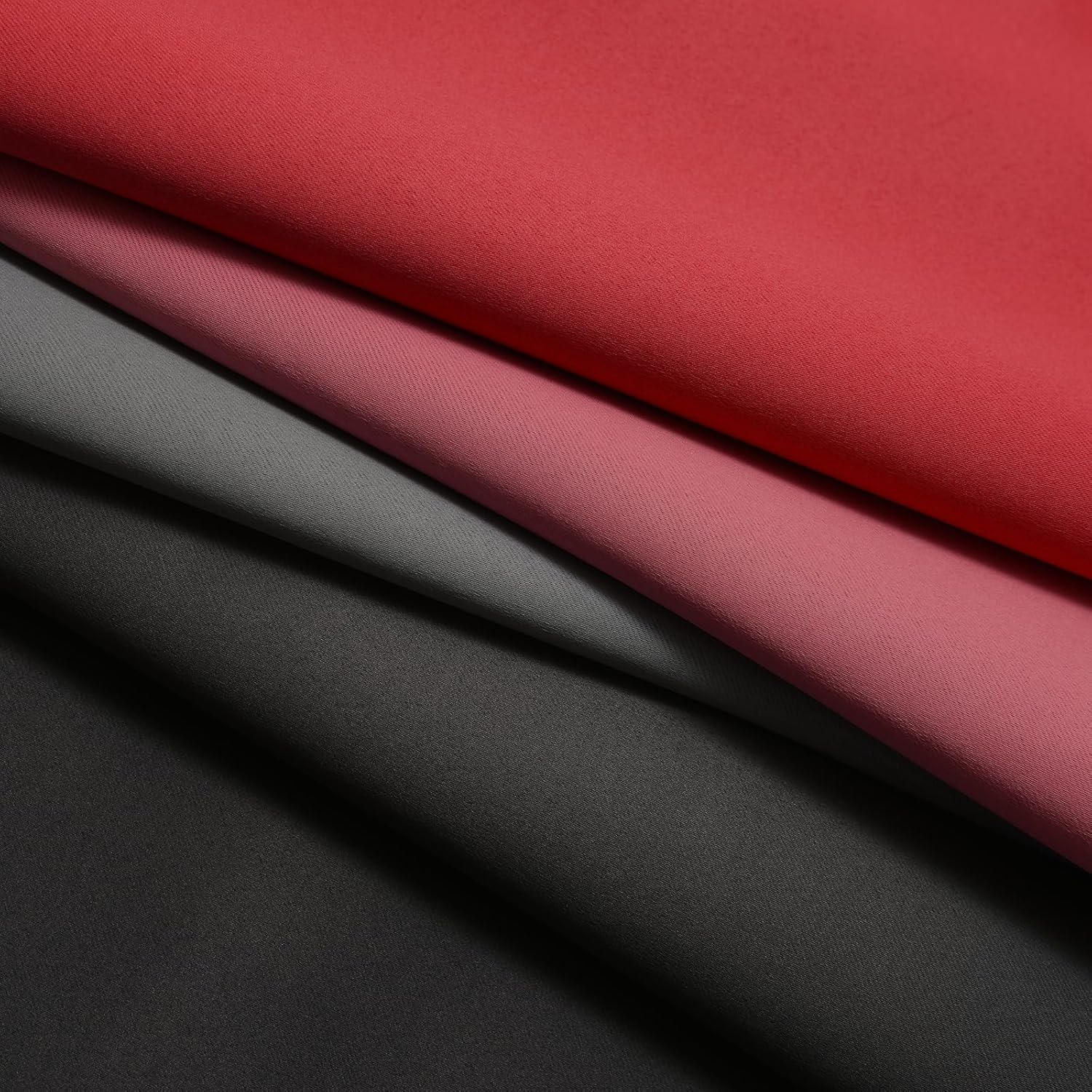 Yakamok Cortinas opacas 100% rojas y negras para dormitorio, cortinas degradadas de oscurecimiento de habitación para sala de estar, cortinas de
