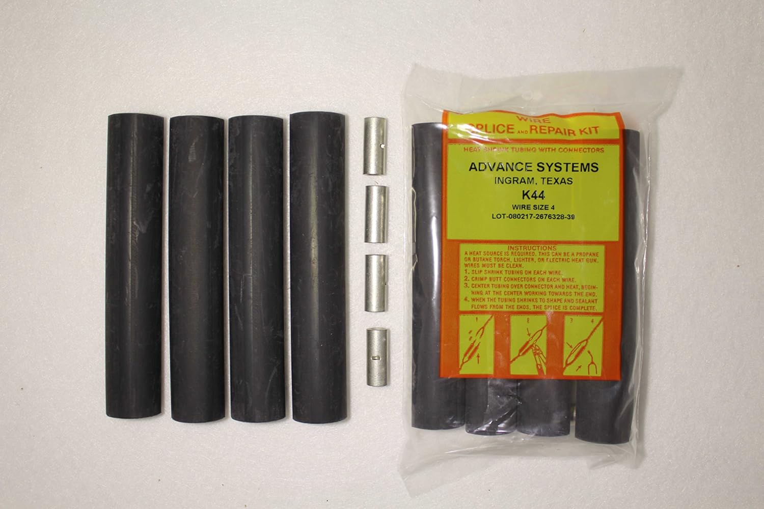 K44 – Kit de empalme de alambre de bomba sumergible Reparación e instalación. #4 AWG, 4 cables fácil y confiable. Engarzarlo, encogerlo y olvídalo