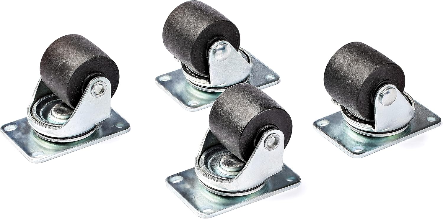 StarTech.com RKCASTER2 – Juego de 4 ruedas universales M6 de 2 pulgadas para bastidores de servidores y gabinetes, ruedas giratorias de repuesto