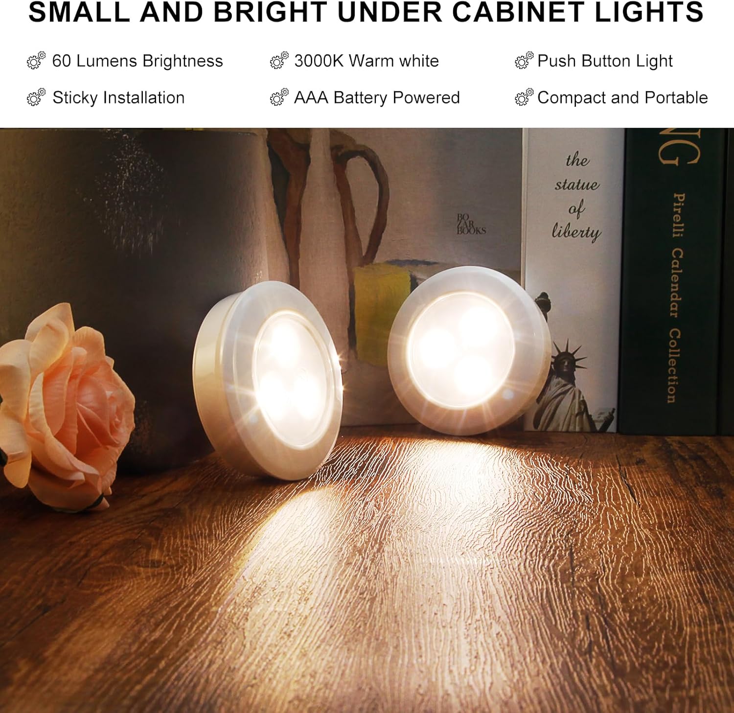 Luces de disco, luces LED de grifo que funcionan con pilas, luces adhesivas, mini luces táctiles nocturnas, luces debajo del gabinete y mostrador,