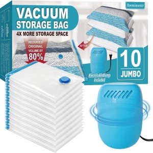 Bolsas de almacenamiento al vacío con bomba eléctrica, 10 bolsas de sellado al vacío con bomba, bolsas de sellado al vacío para ropa, edredones, Bolsas de almacenamiento al vacío con bomba eléctrica, 10 bolsas de sellado al vacío con bomba, bolsas de sellado al vacío para ropa, edredones,