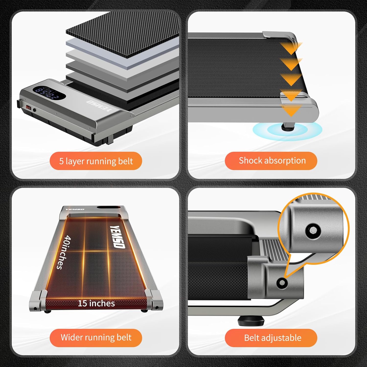 Walking Pad, Under Desk Treadmill for Home and Office, 2 in 1 Portable Walking Pad Treadmill with Remote Control, LED Display