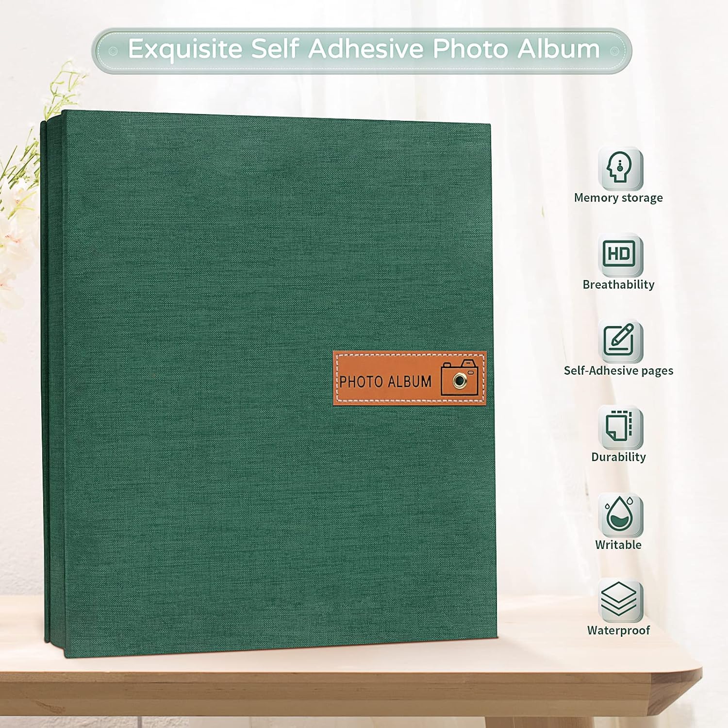 Popotop Álbum de fotos grande autoadhesivo de 4 x 6 pulgadas, 5 x 7 pulgadas, 8 x 10 pulgadas, álbum de recortes, libro de fotos, regalos para mamá,