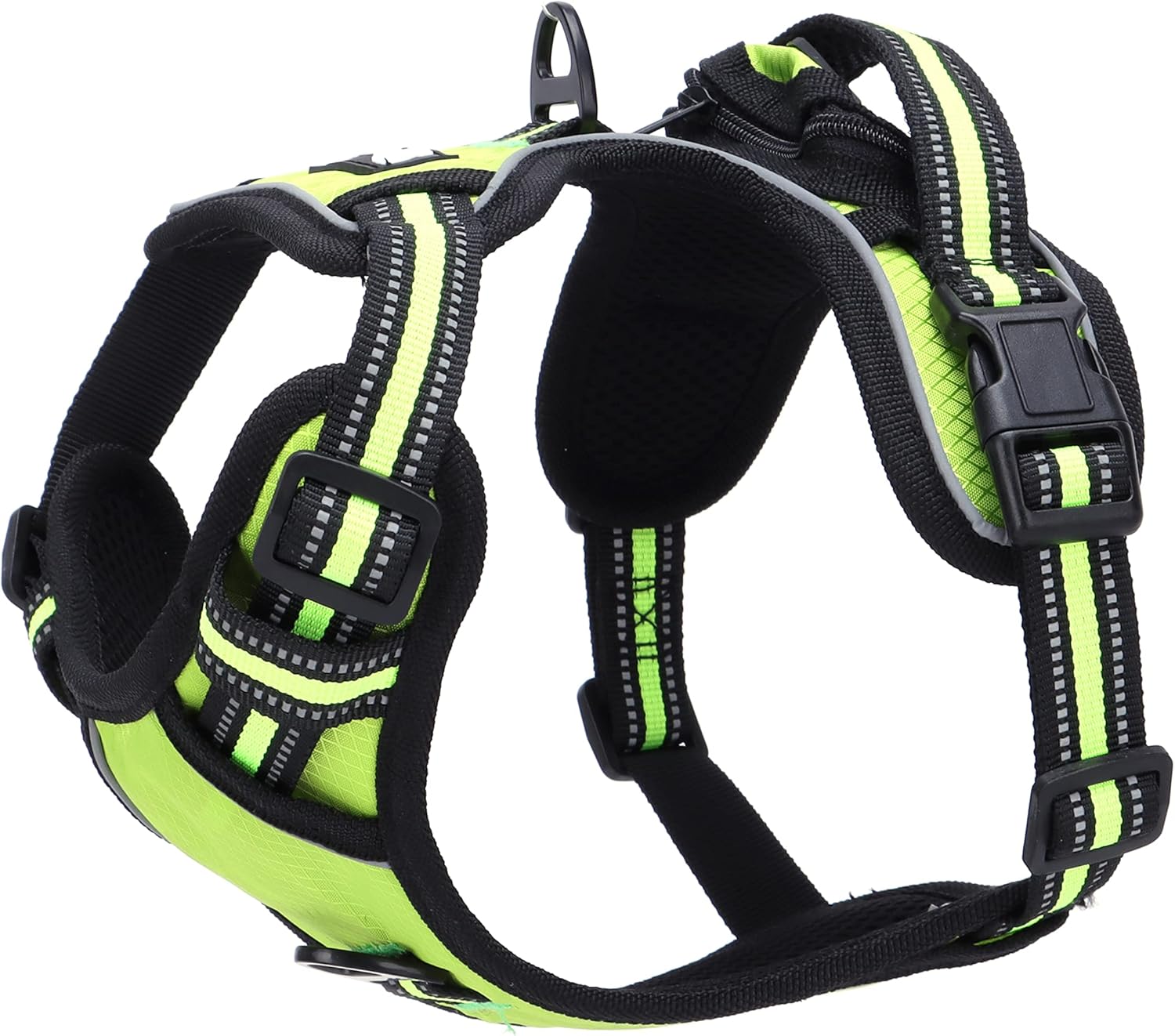 Arnés para perro  Sin tirones, reflectante, ajustable en 4 direcciones con soporte para bolsa de excrementos, máxima comodidad, suave, acolchado
