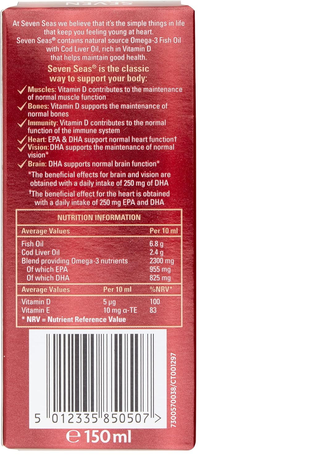 Seven Seas Aceite de hígado de bacalao puro extra alta resistencia 5.1 fl oz