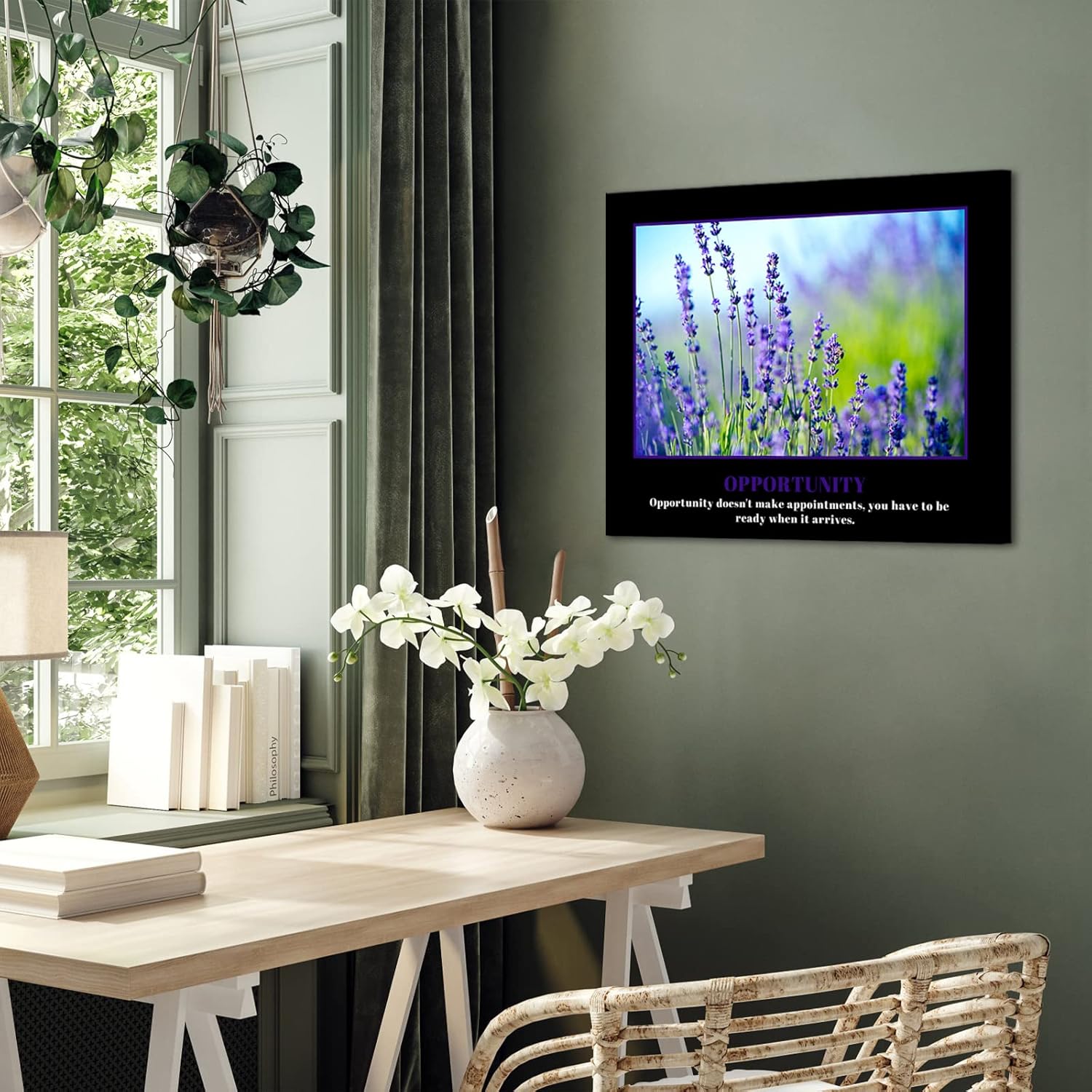 KREATIVE ARTS Opportunity – Lienzo decorativo para pared, con citas inspiradoras y motivacionales, para el hogar y la oficina, aprovecha las