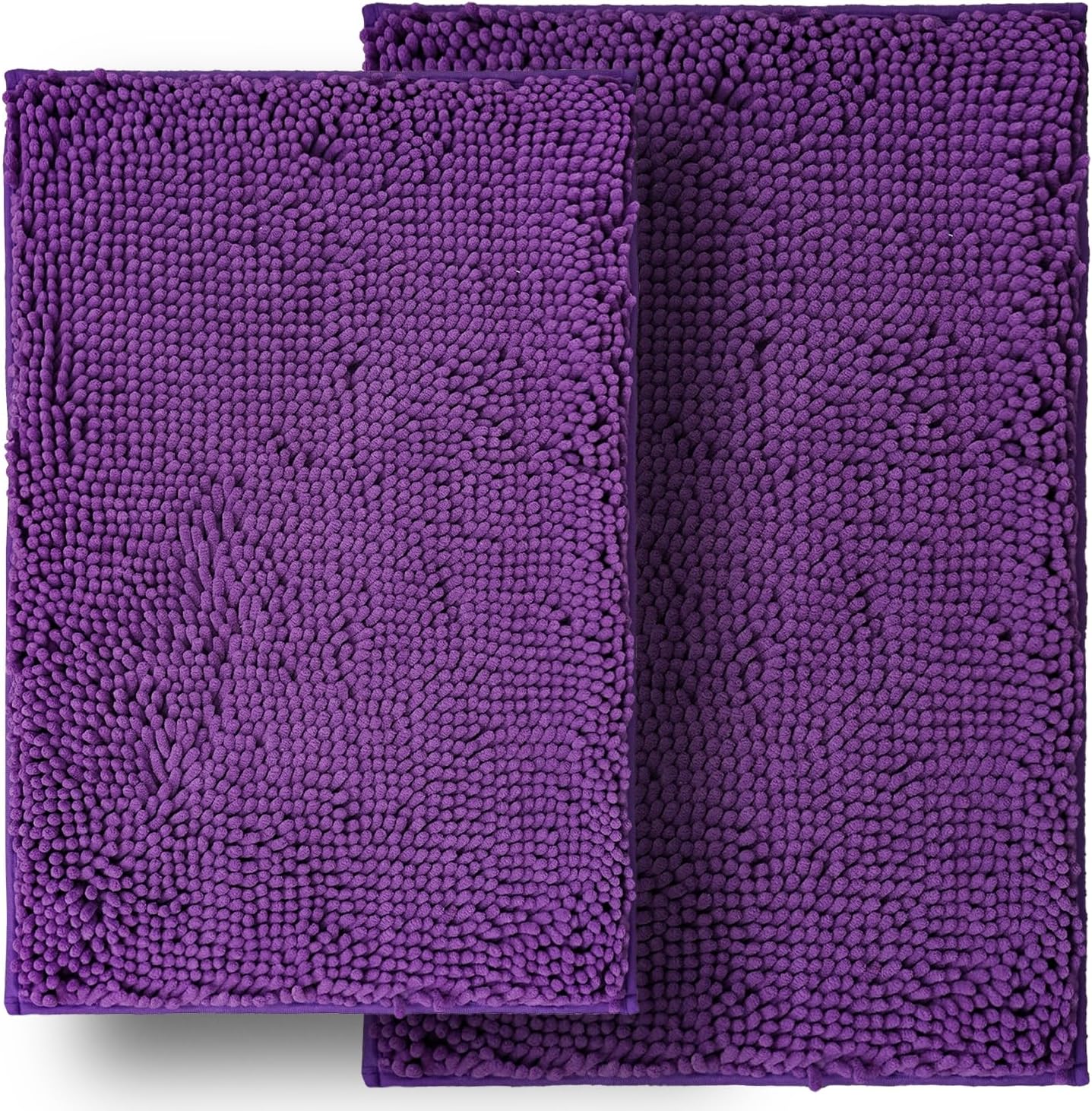 BOANKODU Juego de 2 tapetes de baño de chenilla, cuadrados + cuadrados (20 x 32 pulgadas + 16 x 24 pulgadas), juego de alfombras de baño de felpilla