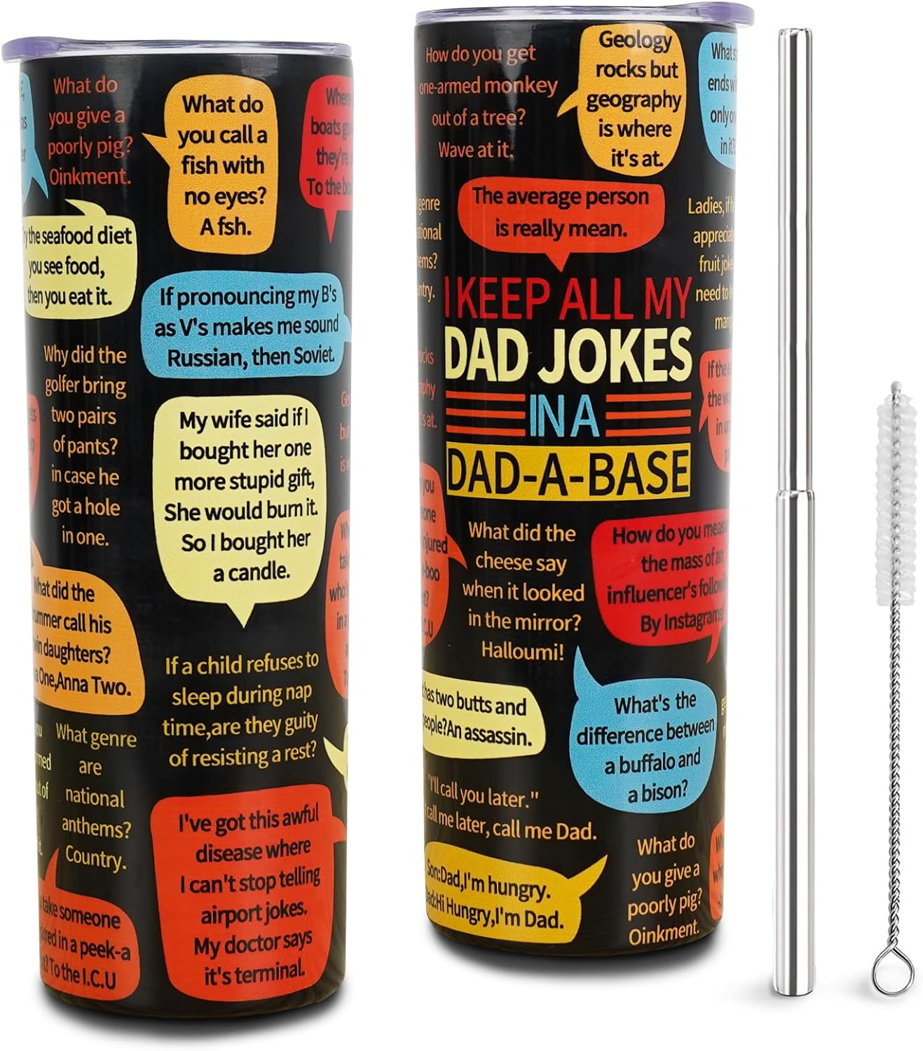 Yuzlin Vaso de acero inoxidable con aislamiento para papá, vaso delgado de 20 onzas, regalo para papá, regalos de cumpleaños para papá de hija,