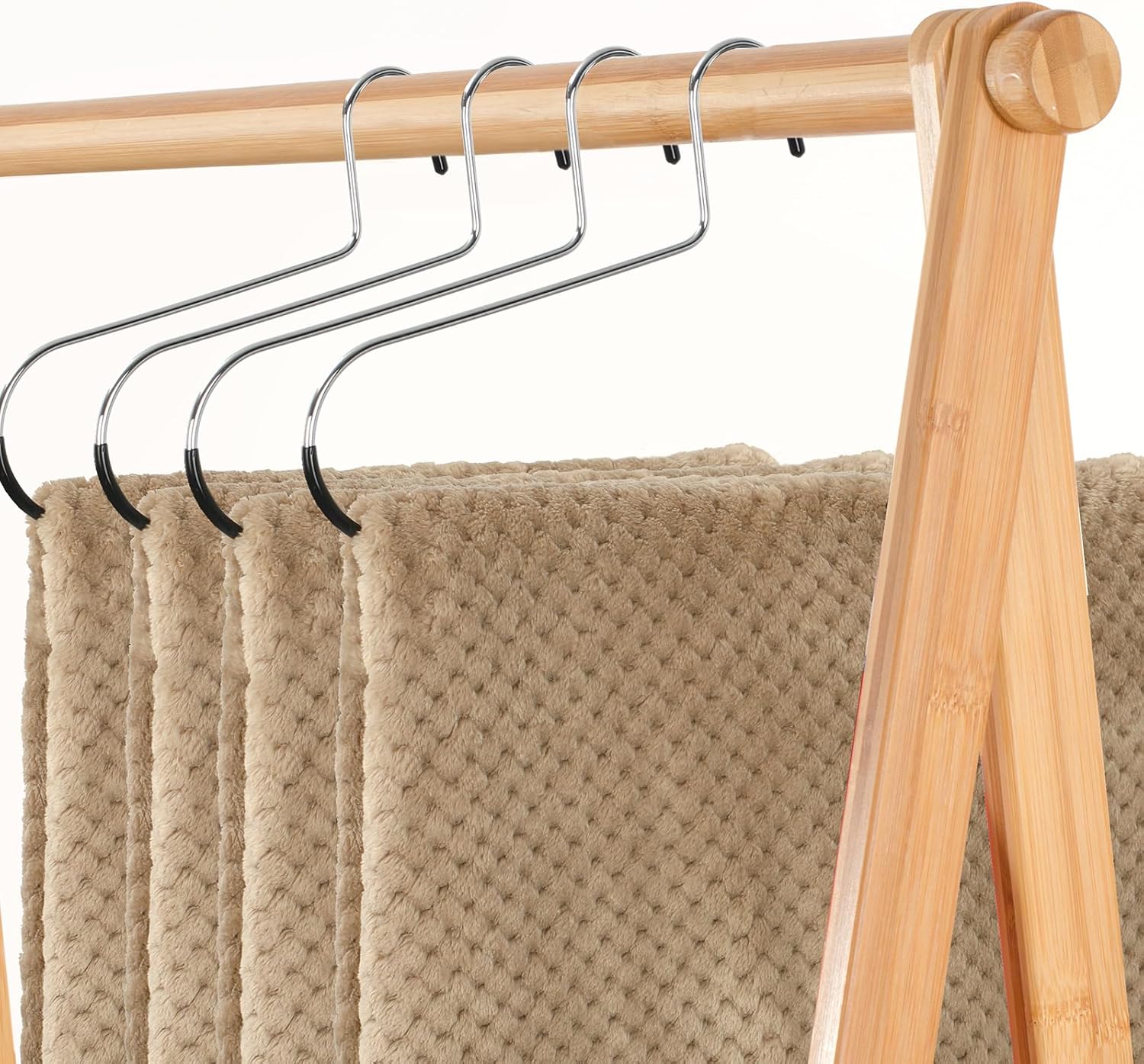 Tioncy 20 perchas de acero inoxidable con extremos abiertos para pantalones y jeans, perchas resistentes con revestimiento de vinilo antideslizante