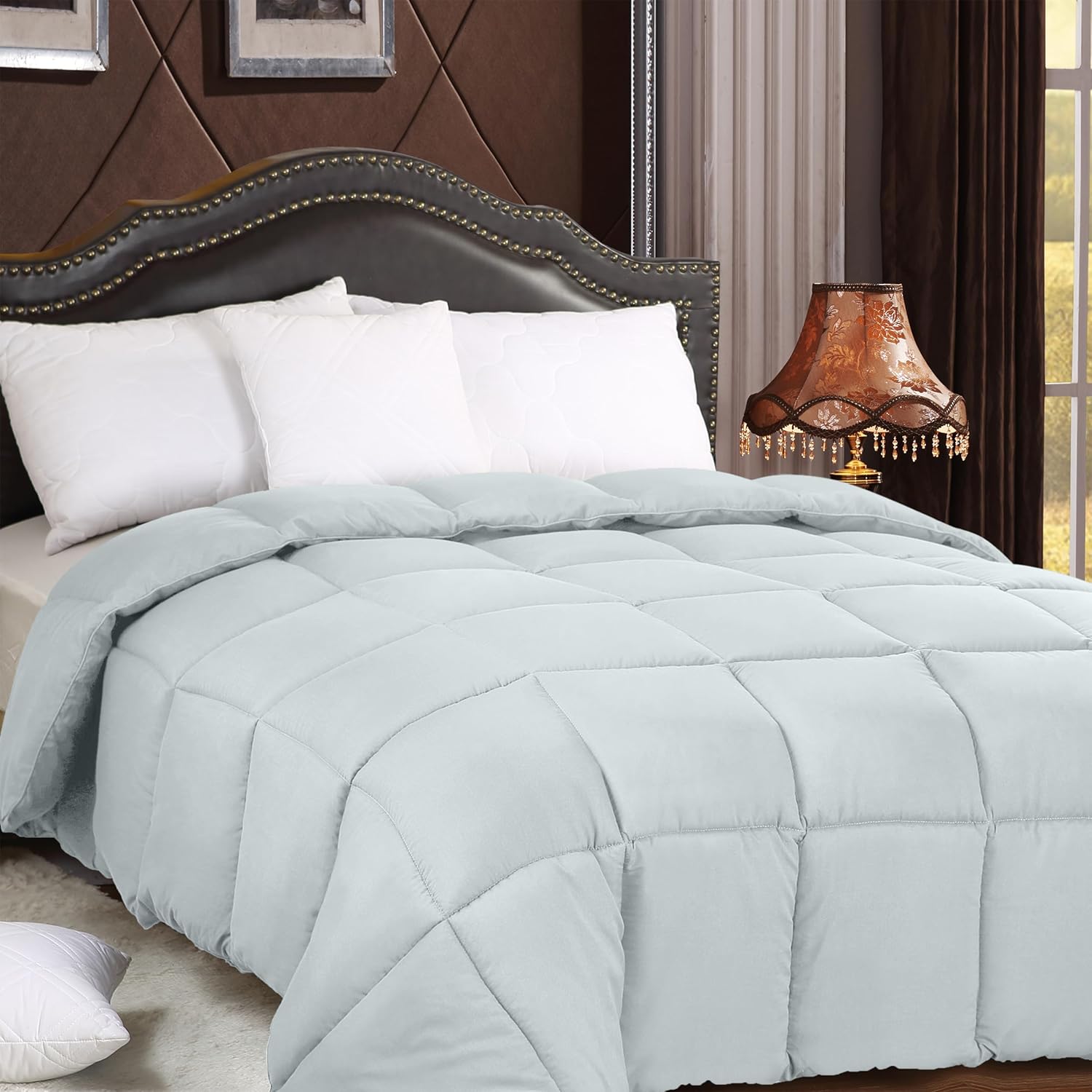 Utopia Bedding Edredón para todas las estaciones, 250 GSM, edredón de relleno de fibra siliconada de felpa, tamaño King, cosido en caja (KingCal