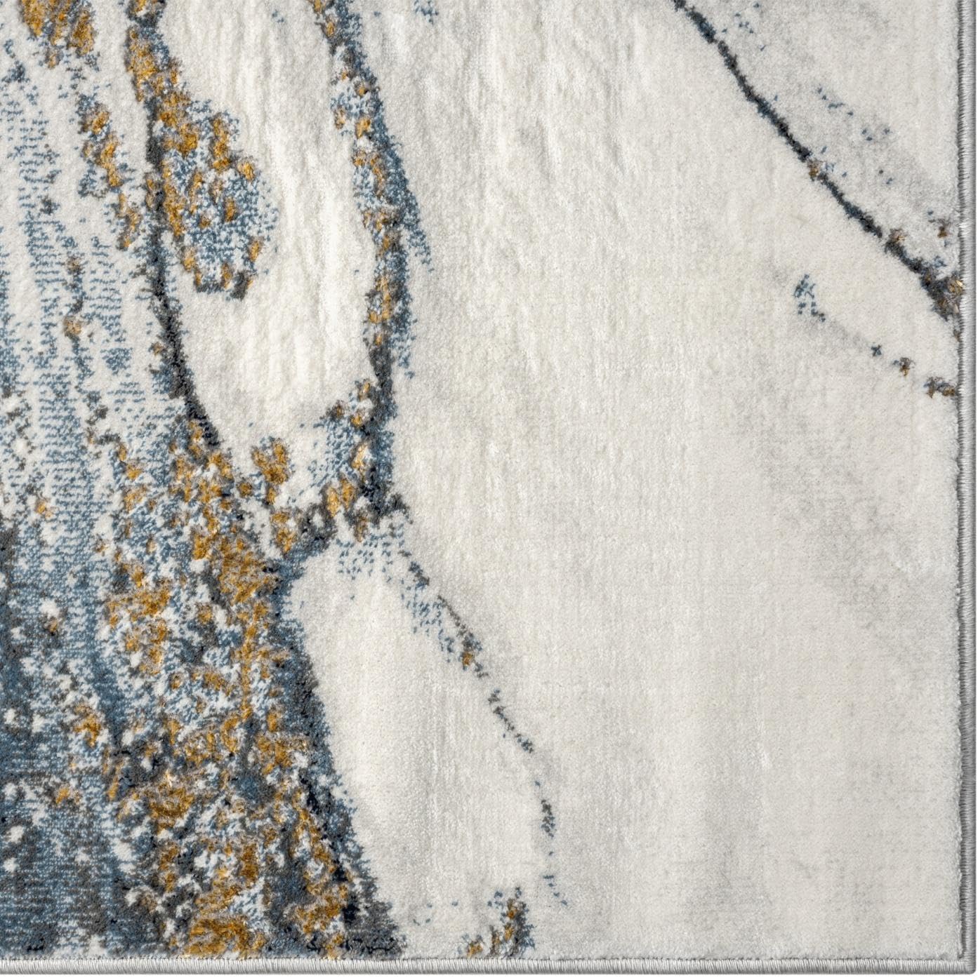 LUXE WEAVERS Francesca Collection 2190 – Alfombra abstracta de mármol azul 8×10