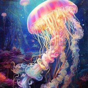 Cuneai – Kit de pintura de diamante 5D para bricolaje, medusas, taladro redondo por números, manualidades de vida marina, bordado de cristal para Cuneai – Kit de pintura de diamante 5D para bricolaje, medusas, taladro redondo por números, manualidades de vida marina, bordado de cristal para