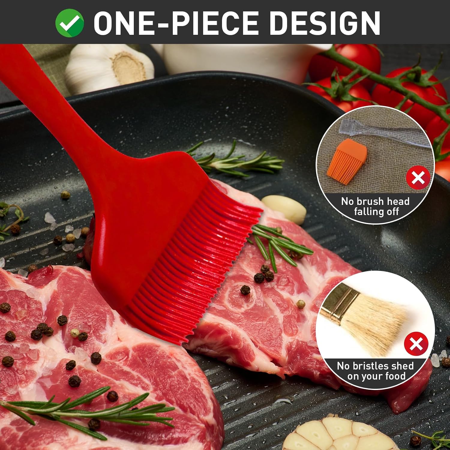 Begonia – Cepillo de repostería extra grande para cocinar, 2 cepillos de alimentos resistentes al calor para hornear, asar a la parrilla, cocinar y