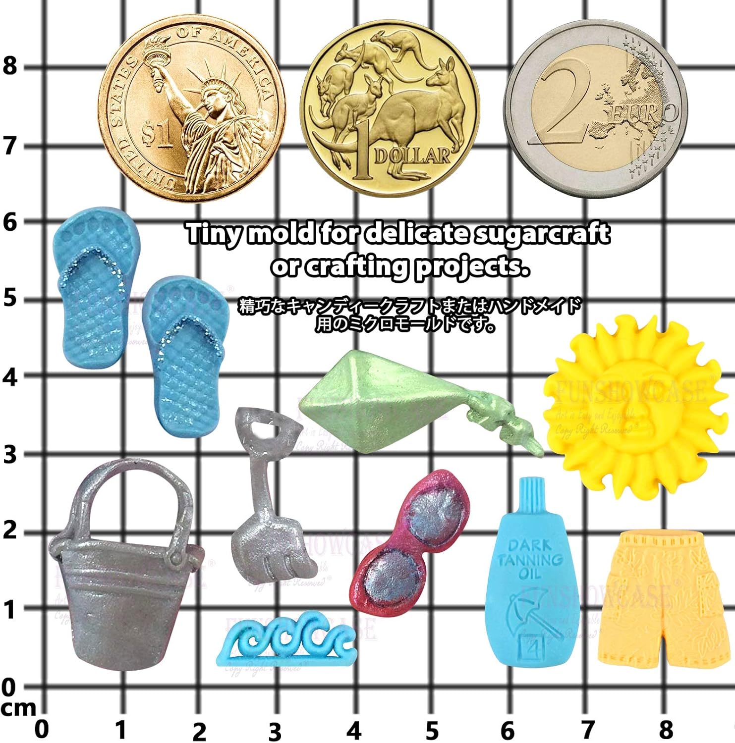 Molde de silicona para dulces de vacaciones en la playa para decoración de pasteles, arcilla, manualidades