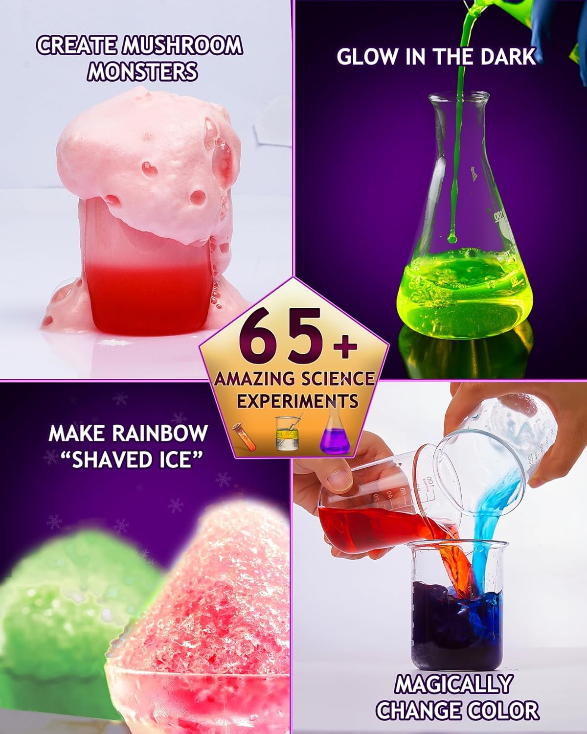 Japace Kit de magia y kits de ciencia para niños de 6 a 8 a 10 a 12 años, más de 75 trucos de magia y experimentos científicos, juegos de química