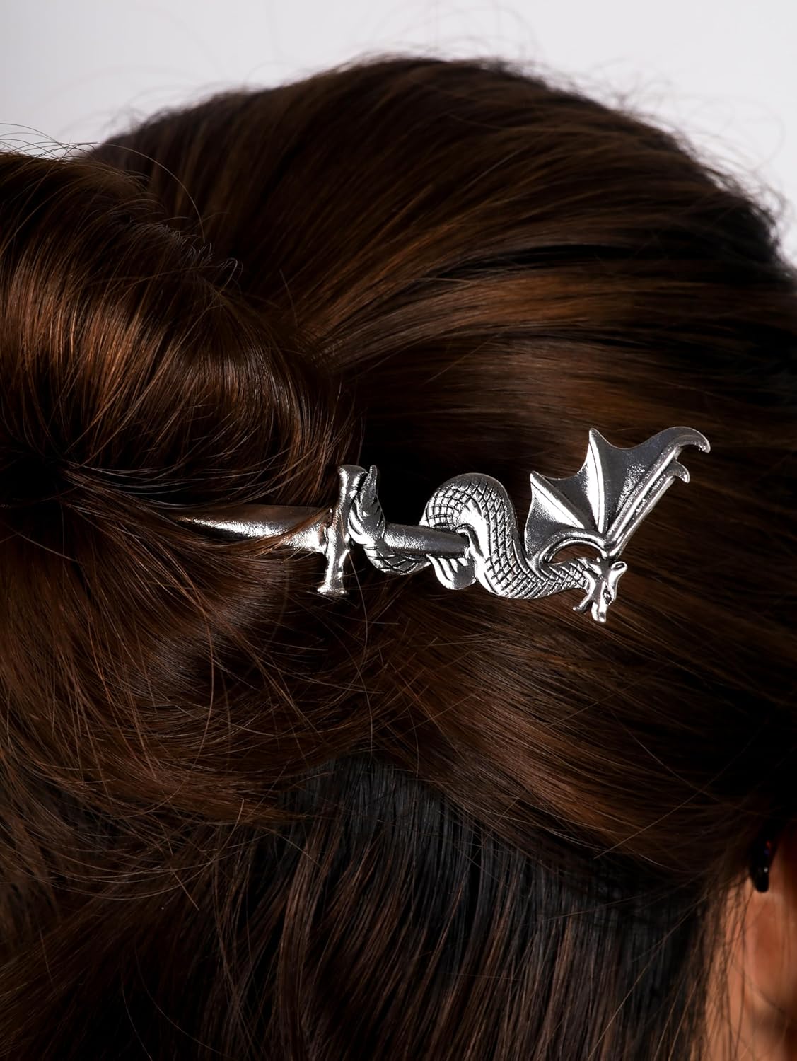 HAQUIL Palo de pelo de ala de dragón vikingo para mujeres y hombres, horquilla gótica punk con diseño de moda para hombres y mujeres, regalo de