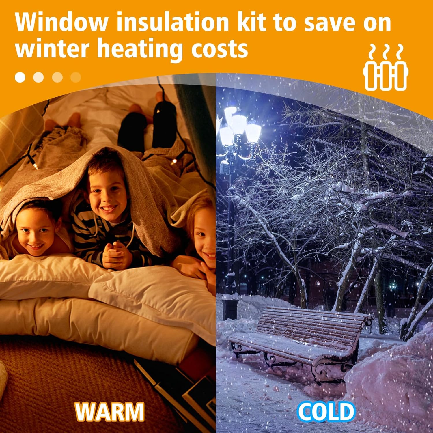 Kit de aislamiento de ventana para 5 ventanas de 3 x 5 pies, plástico para ventanas interiores para invierno, cubierta retráctil resistente a