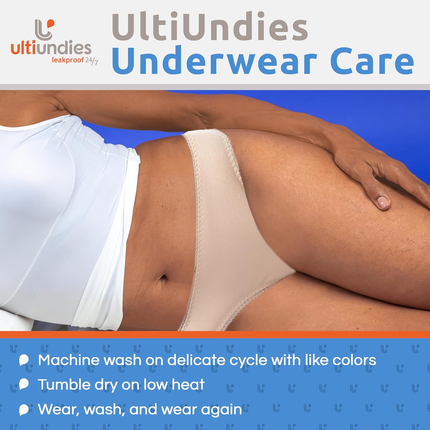 Bikini Modal – Ropa interior para incontinencia para mujer, paquete de 2 bragas reutilizables a prueba de fugas con absorción de luz, Desnudo