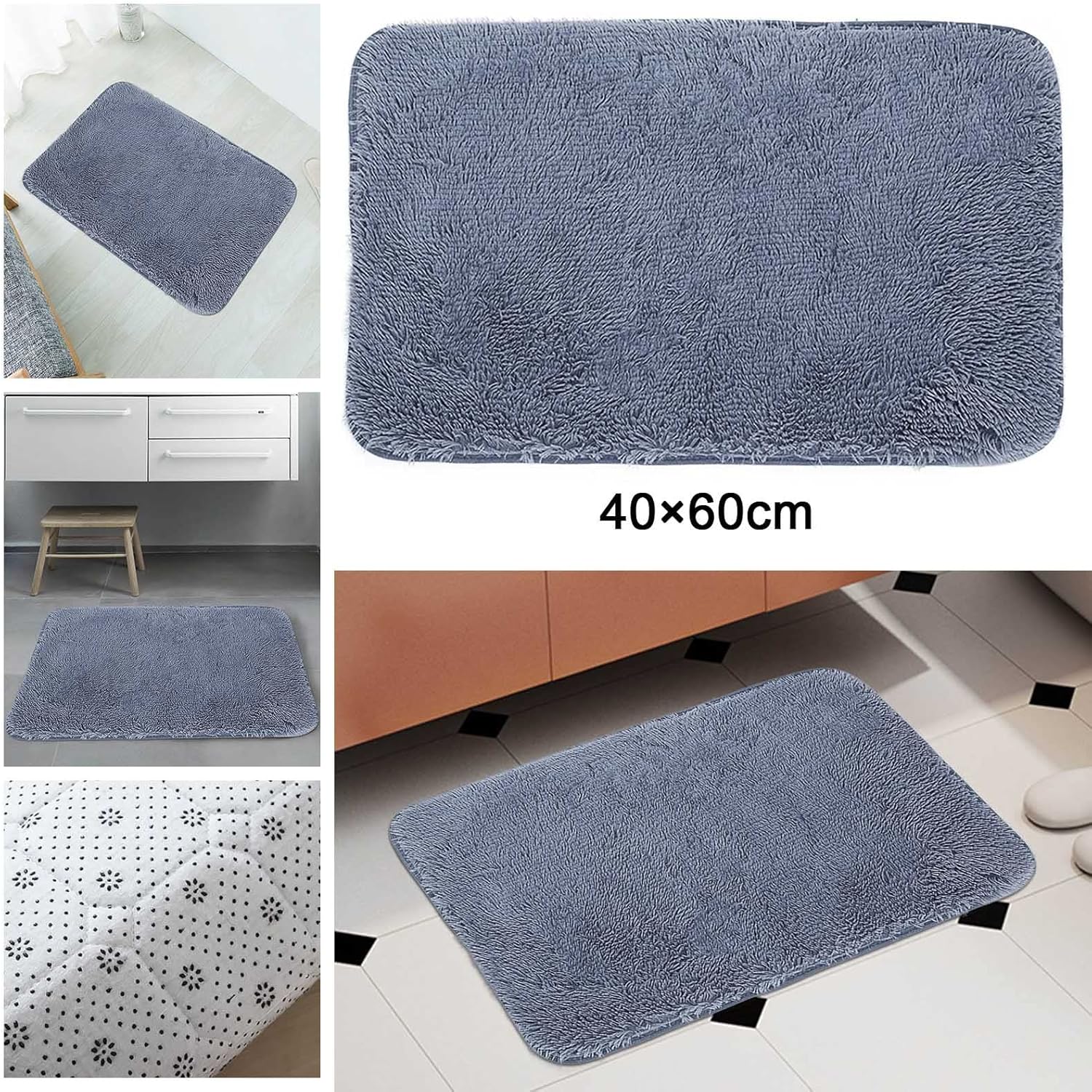 Alfombras de baño de felpa, alfombra de ducha gris, alfombra de bienvenida para sala de día, sala de estar, alfombras para el hogar, productos de