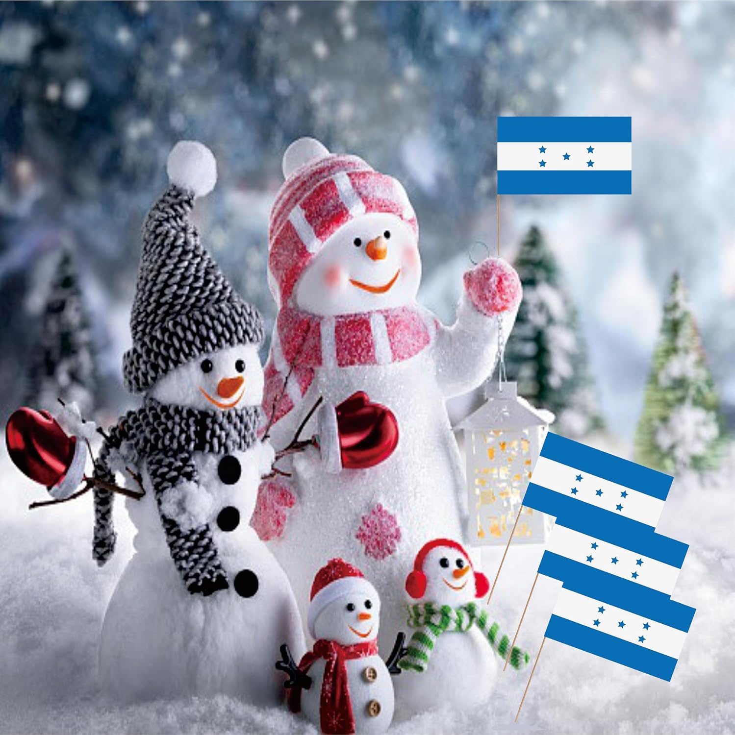 Bandera de Honduras con palillo de dientes hondureño, pequeño, para cóctel, fruta, cupcakes, decoración de palitos de alimentos, paquete de 100