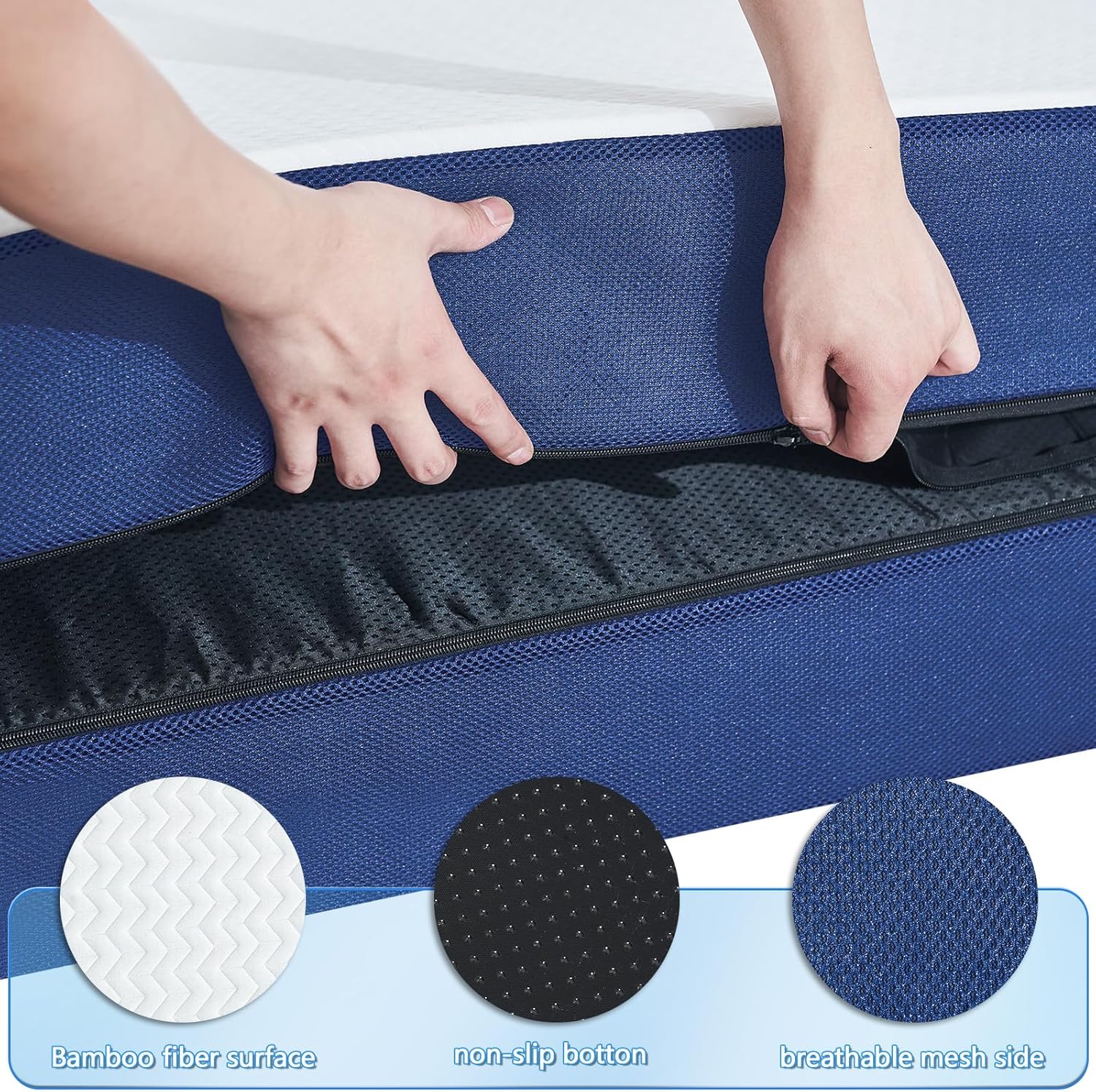 CYMULA Folding Mattress Full Size,4 inch Memory Foam Tri Fold Mattress,Portable Folding Mattress with Washable Cover, Foldable Mattress Topper Full