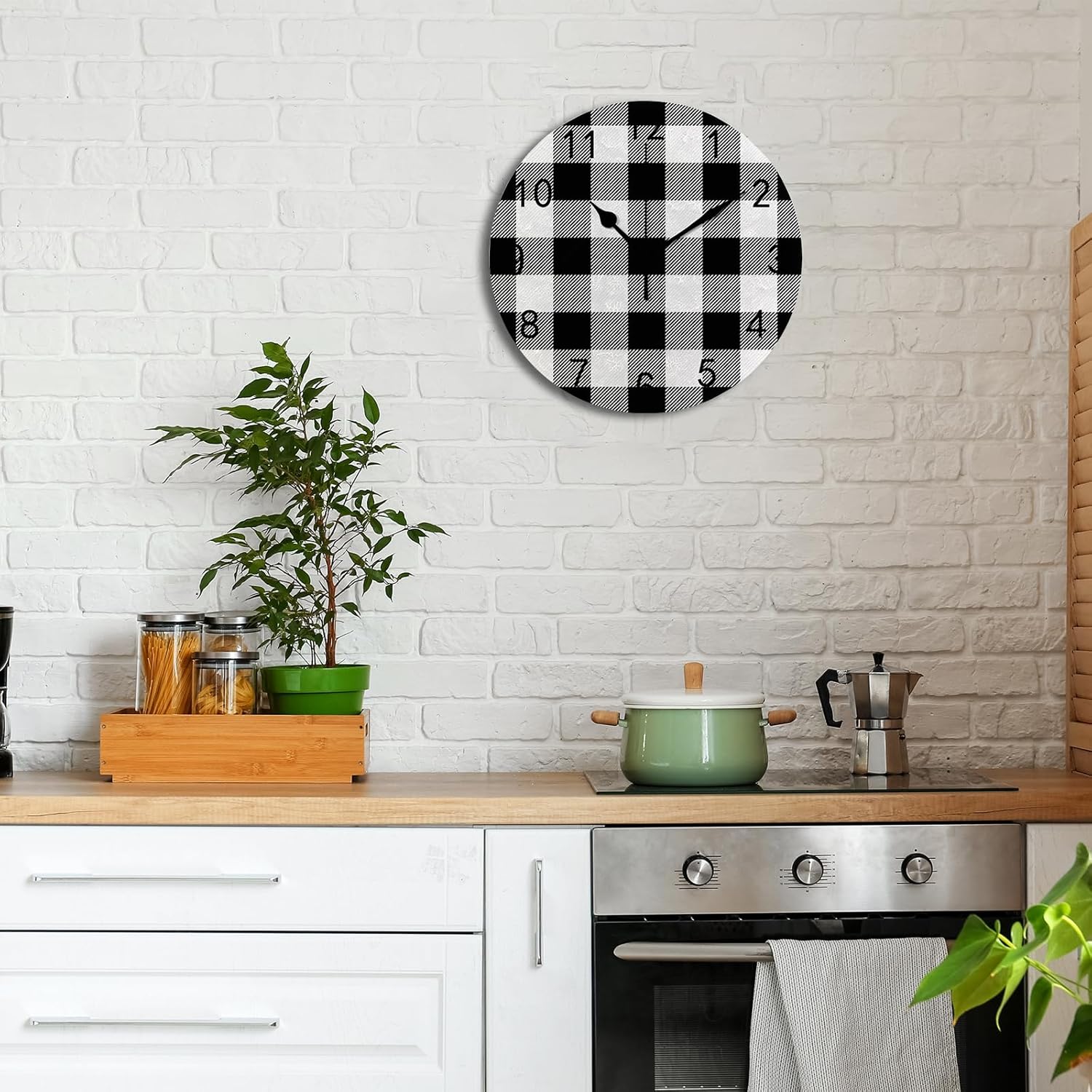 SJJ Reloj de pared moderno y simple para interiores, 10 pulgadas, sin tictac, decorativo, para dormitorio, sala de estar, oficina