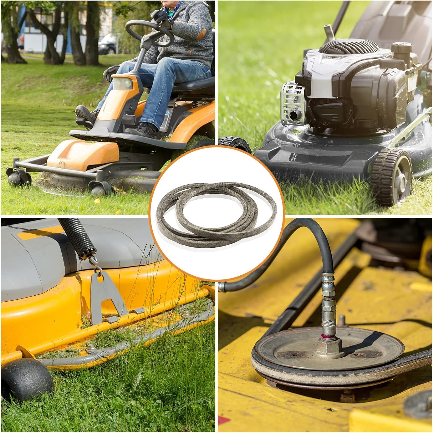Correa de Kevlar M124895 para cortacésped de 12 x 115.5 pulgadas para John Deere 42 pulgadas Deck Scotts S1742 S1642, Sabre 1542HS 1642HS, 1742HS,