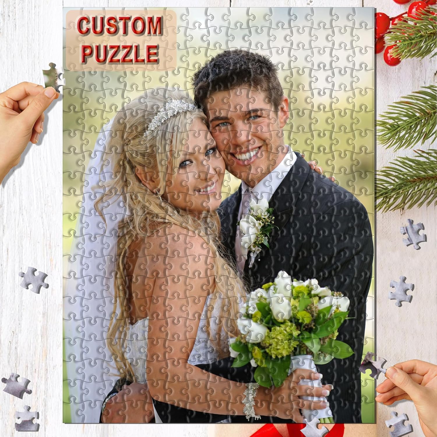 KK JONEIN Rompecabezas personalizado a partir de fotos, rompecabezas de fotos personalizables, 1000 piezas, crea tu propio rompecabezas a partir de
