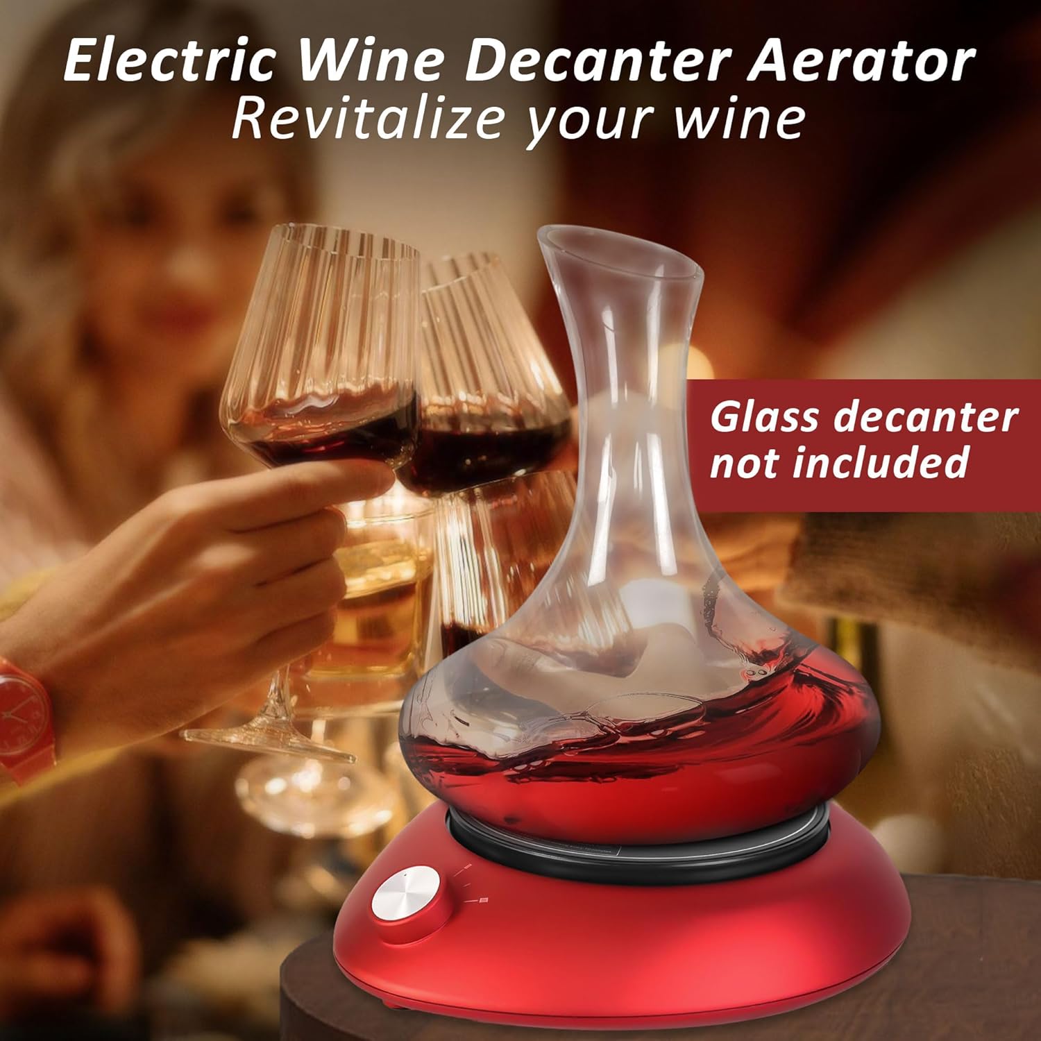 Decantador eléctrico para vino. Decantador de vino de rotación automática. Compatible con copas de vino. Regalo ideal para amantes del vino,