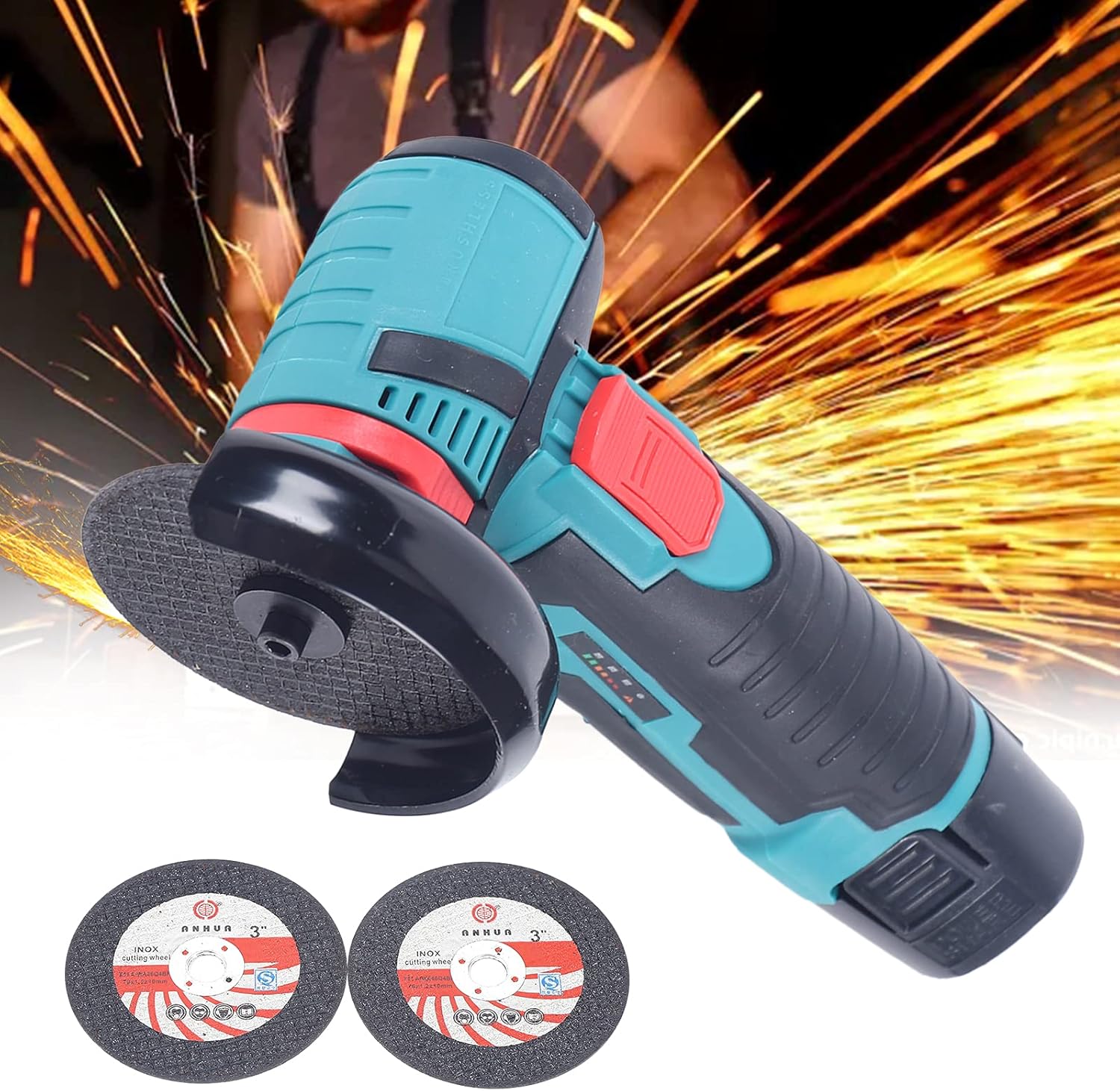 Mini amoladora angular inalámbrica sin escobillas M5 cortador pulido máquina de pulir 12V 19500rmp herramienta eléctrica pulidora de mano