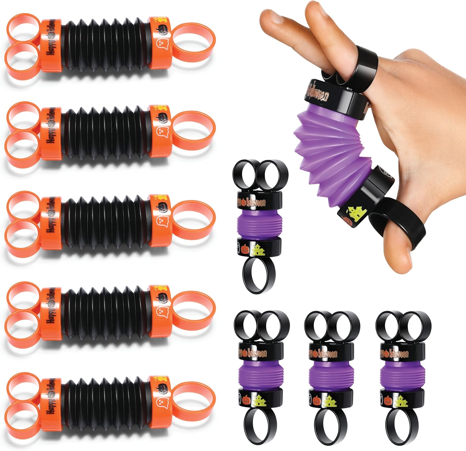 Regalos de fiesta de Halloween a granel stargo Finger Poppers Fidget Toy  Relleno de Halloween sin dulces Juguete de truco o trato para niñas y