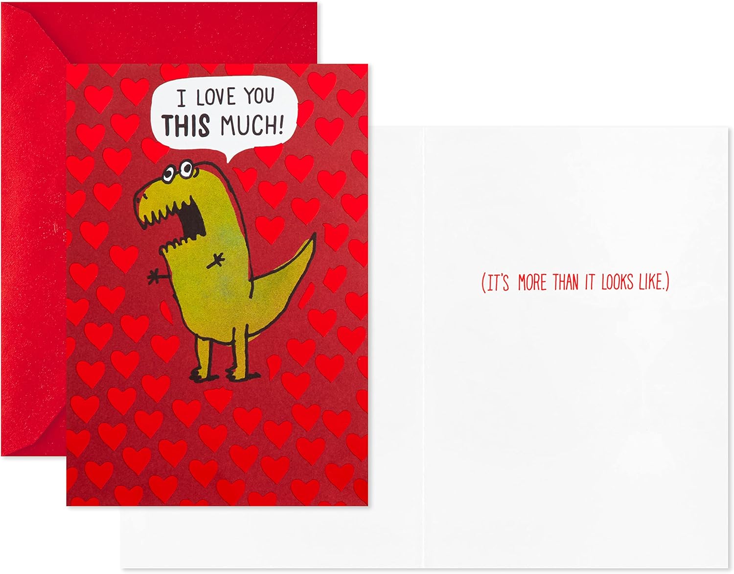 Hallmark Shoebox – Paquete de 2 tarjetas divertidas para el día de San Valentín (Dinosaurio, Nachos)