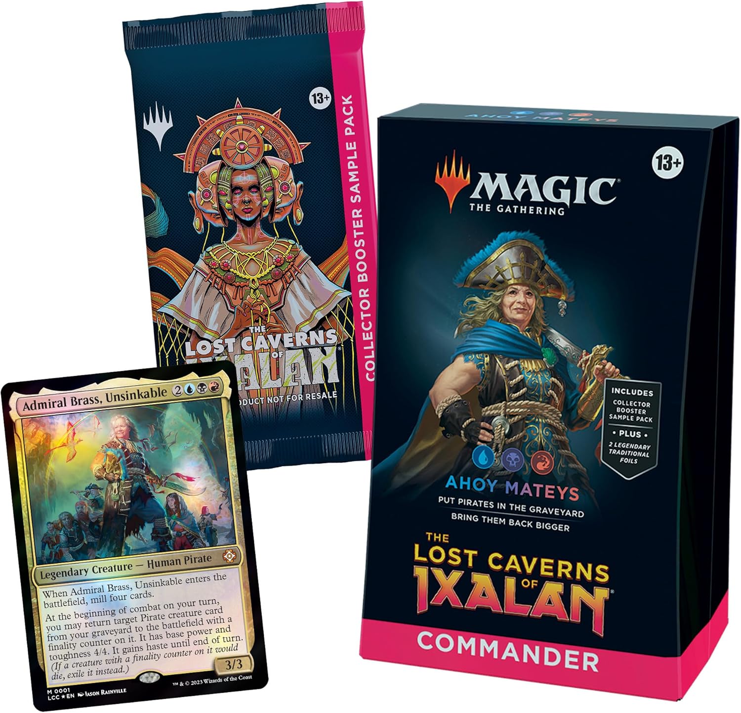 Magic The Gathering The Lost Caverns of Ixalan Commander Deck – Ahoy Mateys (100 cartas de mazo, 2 cartas de coleccionista de muestras + accesorios)