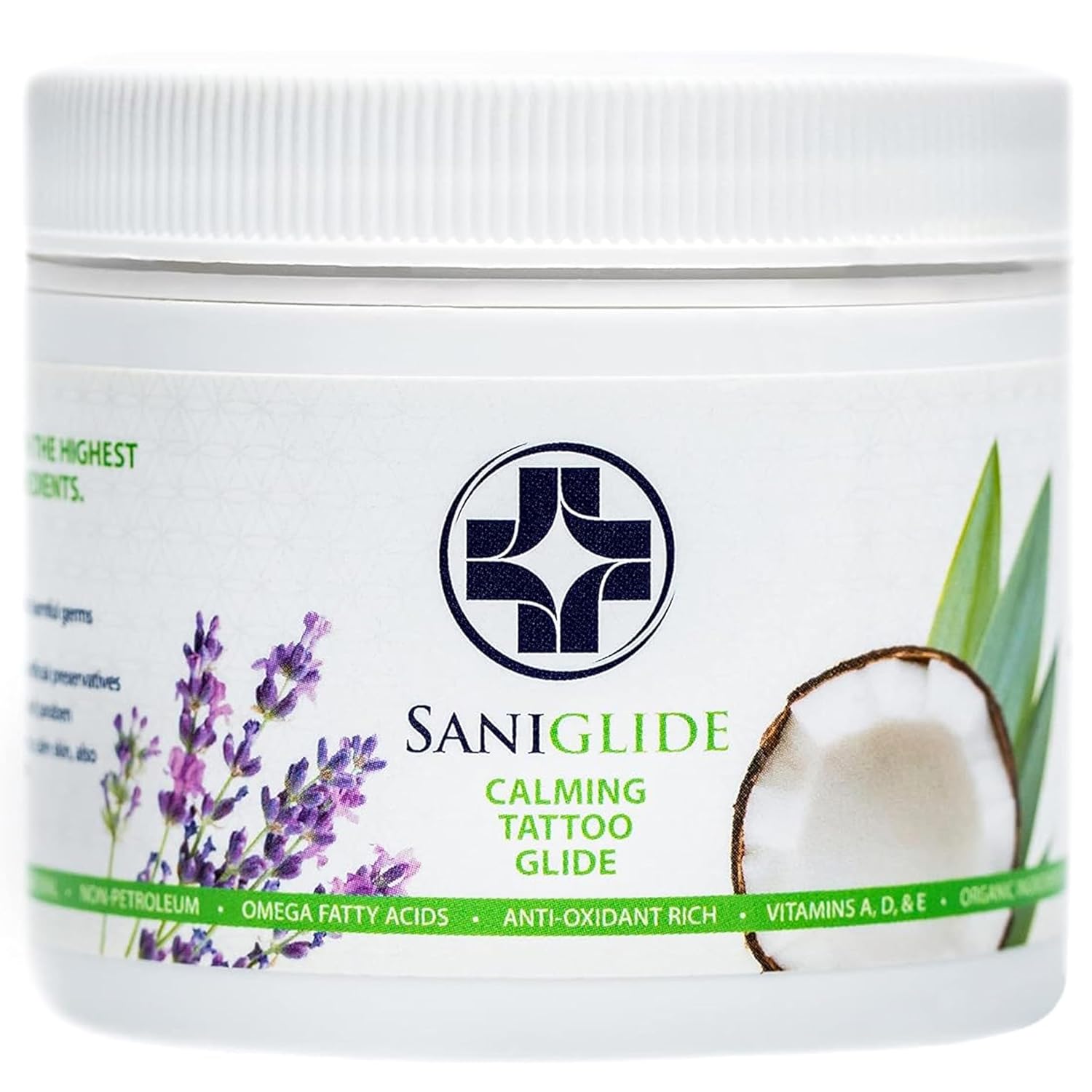 Saniderm Tattoo Glide, Crema hidratante de tatuaje premium (4 onzas)  Uso durante y después del proceso de tatuaje, hecho con ingredientes naturales