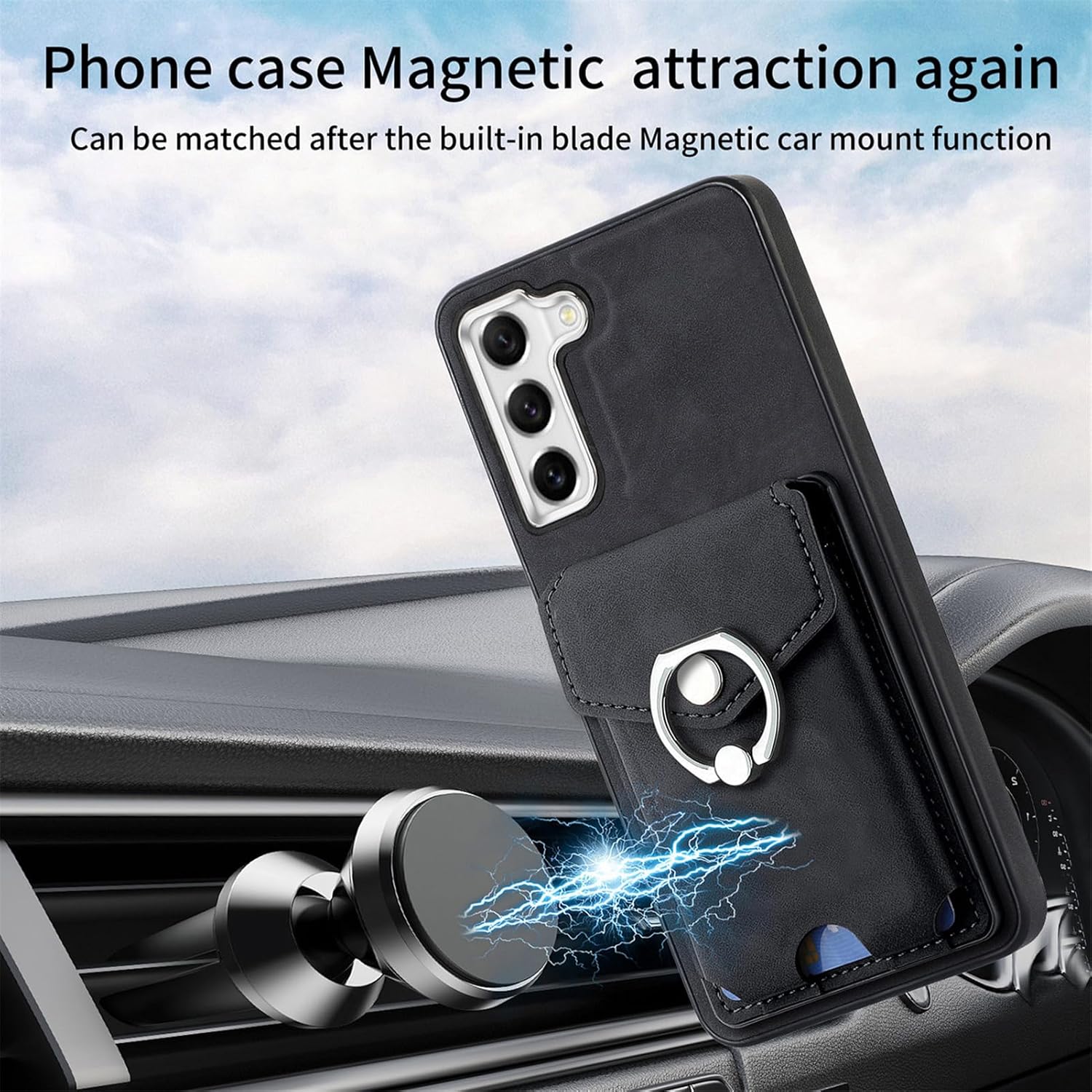 Asuwish Funda tipo cartera compatible con Samsung Galaxy S21 FE 5G y protector de pantalla de vidrio templado, soporte para tarjetas, soporte