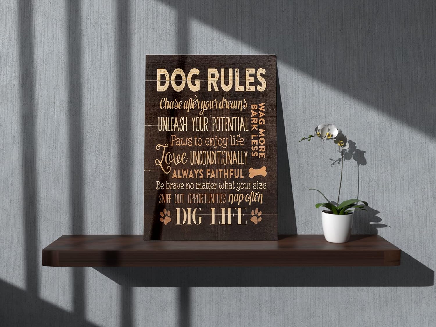 BXFAHZJ Dog Rules – Lienzo decorativo para pared, diseño de perro divertido de 11 x 14 pulgadas, decoración para habitación de perro, hogar,