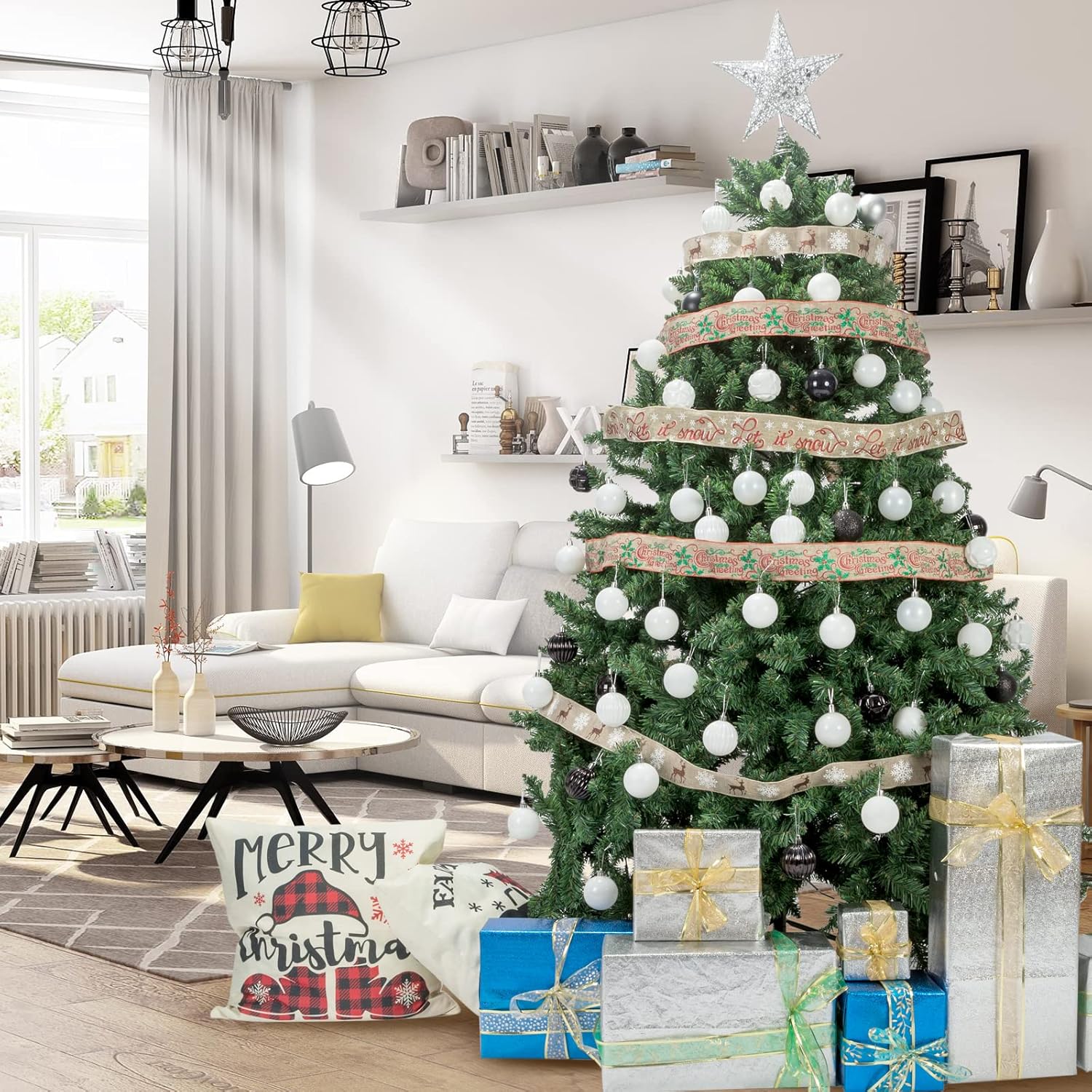 ZHMTang – Bolas de Navidad de 41 quilates 2.36 pulgadas (60 mm, blanco)