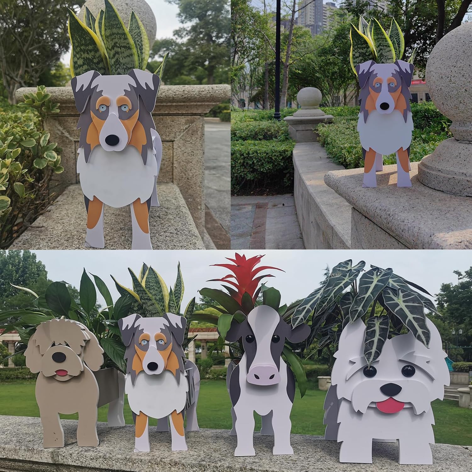 Soylroip Macetas para perros para plantas al aire libre, maceteros de animales, macetas para mascotas, regalos para amantes de las mascotas (A)