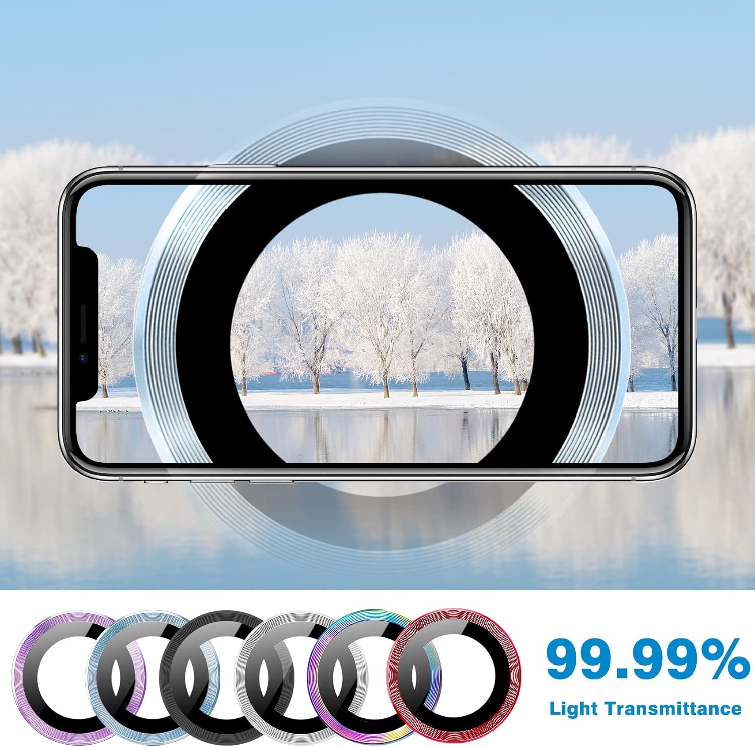 Protector de lente de cámara para iPhone 15 y 15 Plus, cubierta antiarañazos, vidrio templado 9H, protector de pantalla de cámara de metal a prueba