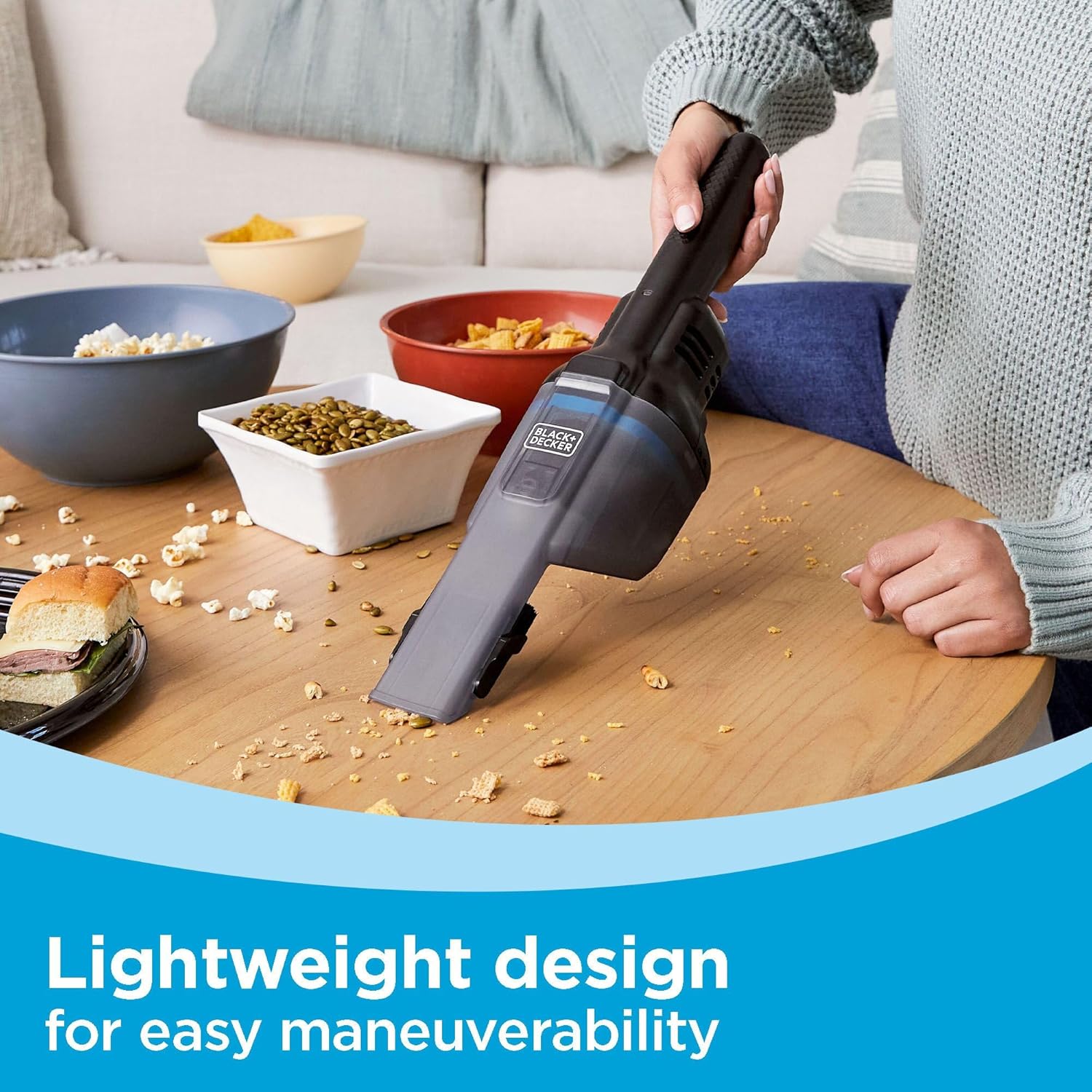 BLACK+DECKER Dustbuster blast Aspiradora de mano inalámbrica con cargador y herramienta para hendiduras (HNVD220J00)
