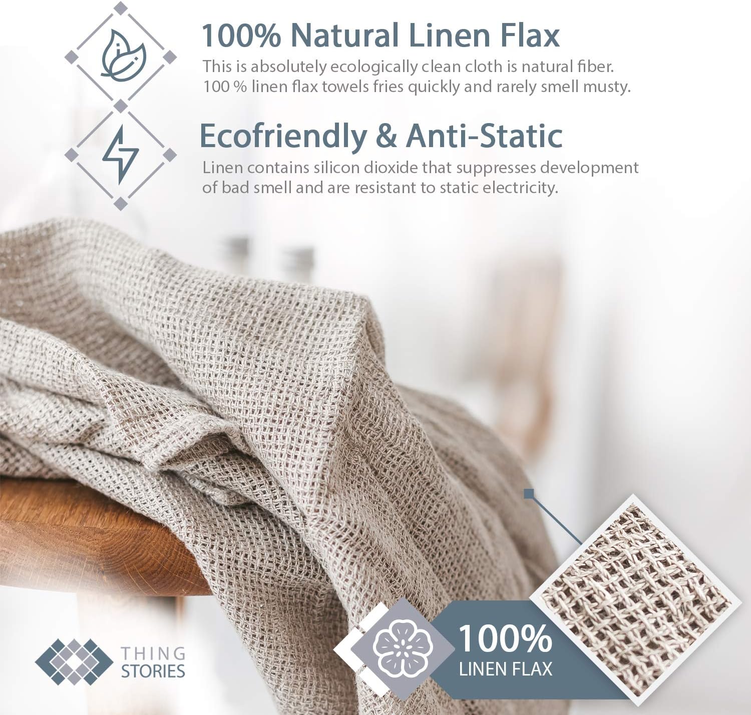 Toallas de mano de lino 100% puro, paquete de 2 toallas de lino áspero de 12 x 29 pulgadas, ropa de cocina de tejido abierto a cuadros, paños de