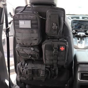 Organizador táctico para respaldo de asiento con 5 bolsas Molle desmontables Universal para asiento de coche, organizador de respaldo de asiento Organizador táctico para respaldo de asiento con 5 bolsas Molle desmontables Universal para asiento de coche, organizador de respaldo de asiento