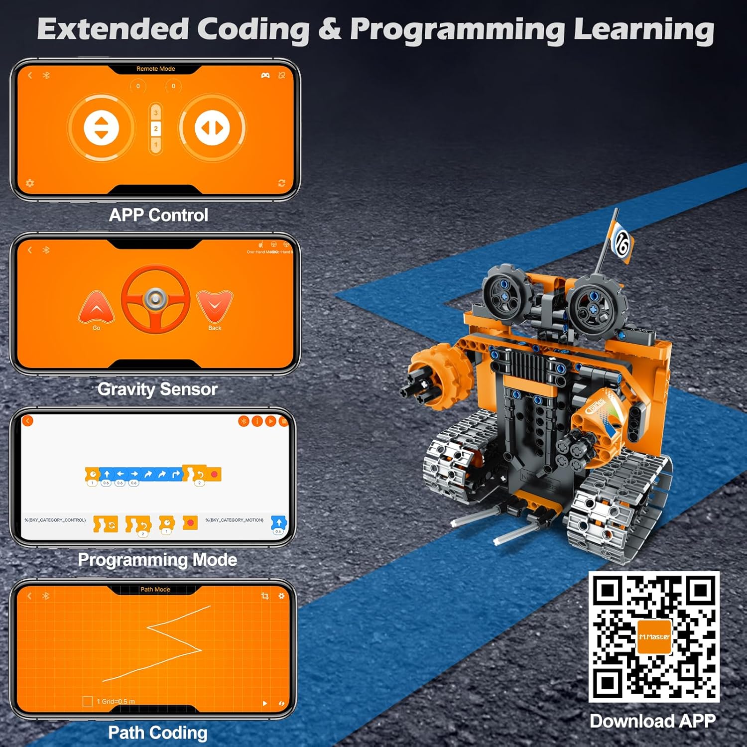 Juguetes de construcción STEM regalos para niños de 8 a 12 años de edad con control remoto y aplicación de control remoto y kit de tanque de robot