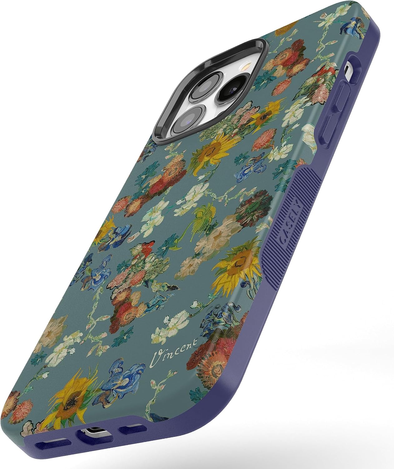 Casely Funda para iPhone 13 Pro  Flores de Van Gogh  50 aniversario  Compatible con MagSafe  Funda de teléfono iPhone 13 Pro