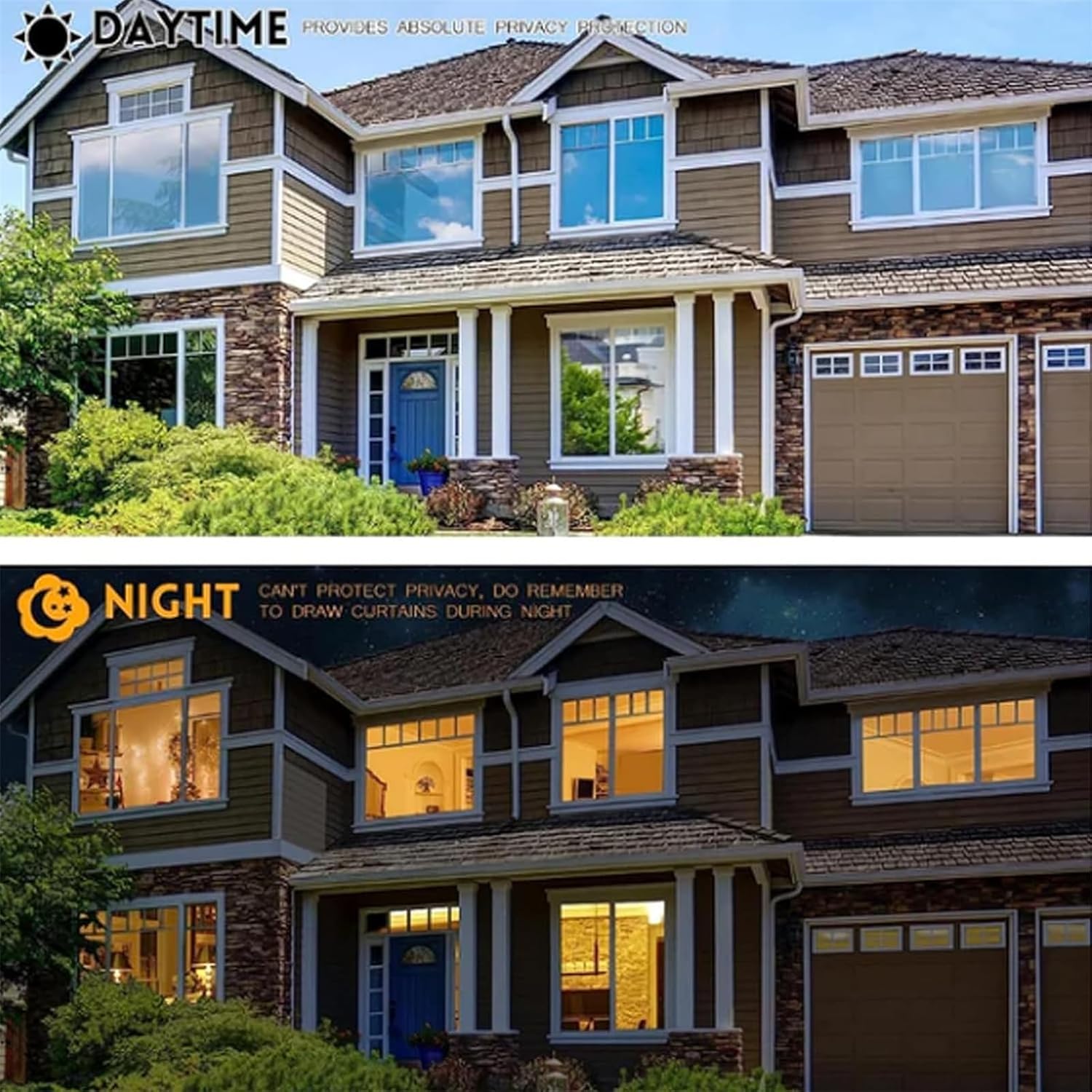 Película de privacidad unidireccional para ventana, bloqueo de calor UV reflectante, tinte de ventana para el hogar, privacidad diurna para bloqueo