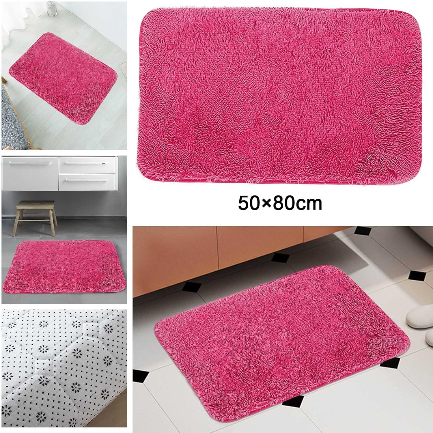Alfombras de baño de 32 x 20 pulgadas, antideslizantes, absorbentes, suaves, de secado rápido, alfombras de baño peludas y esponjosas, tapetes para