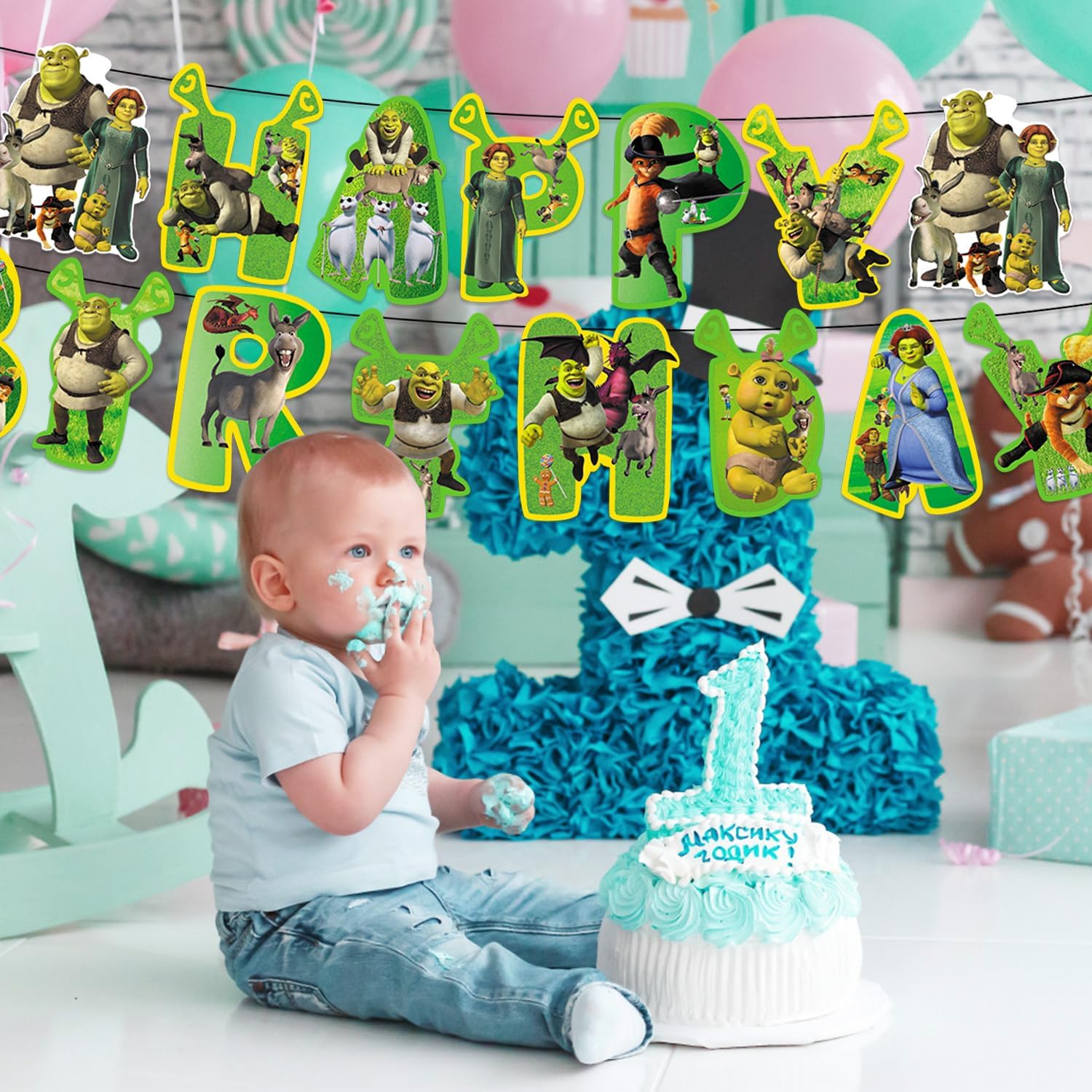 Suministros de fiesta de monstruo de dibujos animados para cumpleaños, carteles de feliz cumpleaños, carteles de cumpleaños kawaii para niños,